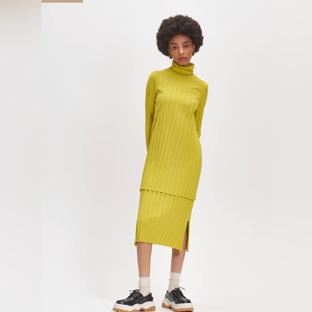 NWT Damson Madder High Neck Layered MIDI Dress